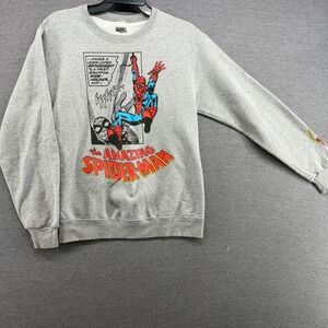 Marvel‎ The Amazing Spider-Man Comic Graphic Crewneck Sweatshirt Gray Small